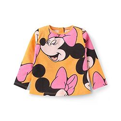 Babyhug Disney Single Jersey Knit Full Sleeves Night Suit with Minnie Mouse Graphics - Orange