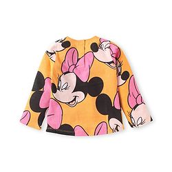 Babyhug Disney Single Jersey Knit Full Sleeves Night Suit with Minnie Mouse Graphics - Orange