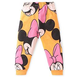 Babyhug Disney Single Jersey Knit Full Sleeves Night Suit with Minnie Mouse Graphics - Orange