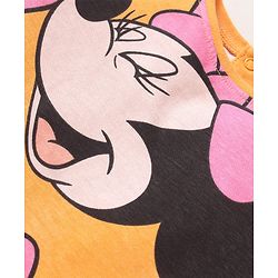 Babyhug Disney Single Jersey Knit Full Sleeves Night Suit with Minnie Mouse Graphics - Orange