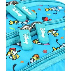 Babyhug Disney Mickey Mouse School Backpack|2 Main Compartments, 2 Front Pockets, 2 side Bottle Pockets|Water Resistant|Long lasting and Durable Zippers | Comfortable back cushioning | For School, Travel and Outdoors|Blue- 15.8 inches