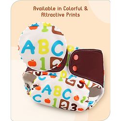 Babyhug Reusable Cloth Diaper with Contrast Flap and without Insert (Shell Only) Pack of 5 Free Size (Color May Vary)
