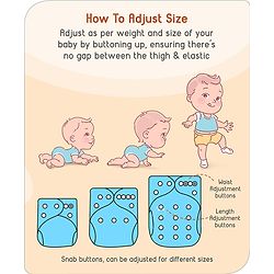 Babyhug Reusable Cloth Diaper with Contrast Flap and without Insert (Shell Only) Pack of 5 Free Size (Color May Vary)