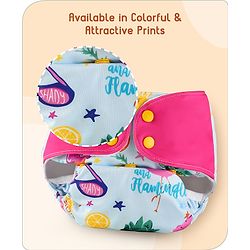 Babyhug Free Size Reusable Cloth Diaper With Inserts & Contrast Flap Pack of 3 - Blue & Brown