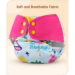 Babyhug Free Size Reusable Cloth Diaper With Inserts & Contrast Flap Pack of 3 - Blue & Brown