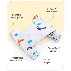 Babyhug Baby Anti Roll Side Bolsters Aeroplane Theme  - White