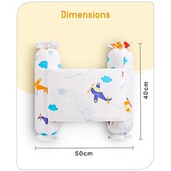 Babyhug Baby Anti Roll Side Bolsters Aeroplane Theme  - White