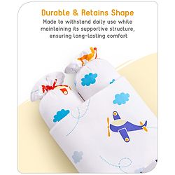 Babyhug Baby Anti Roll Side Bolsters Aeroplane Theme  - White
