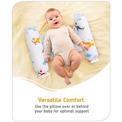 Babyhug Baby Anti Roll Side Bolsters Aeroplane Theme  - White