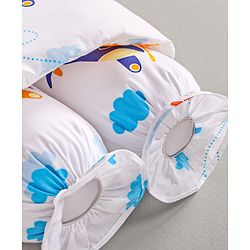 Babyhug Baby Anti Roll Side Bolsters Aeroplane Theme  - White