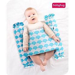 Babyhug Baby Anti Roll Side Bolsters Aeroplane Theme  - White