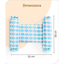 Babyhug Baby Anti Roll Side Bolsters Aeroplane Theme  - White