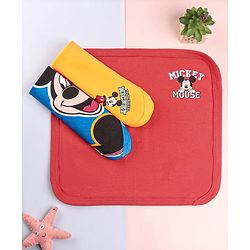 Babyhug Disney Interlock Knit Wash Cloth with Winnie & Friends Graphic L 28 X B 28 cm  Pack of 3 - Yellow Red & Blue