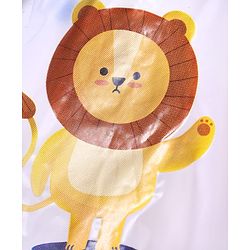 Babyhug Full Sleeves Below Knee Length Raincoat With Lion Print - Royal Blue