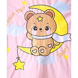 Babyhug Full Sleeves Below Knee Length Raincoat With Unicorn & Teddy Bear Print - Pink & Yellow