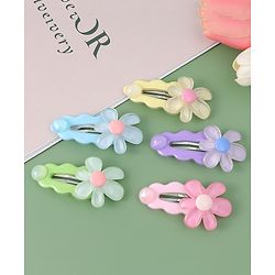 Babyhug Free Size Snap Clips With Floral Applique Pack of 5 - Multicolor