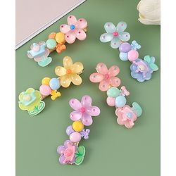 Babyhug Free Size Hair Pins And Clips With Floral Applique Pack of 5 - Multicolor