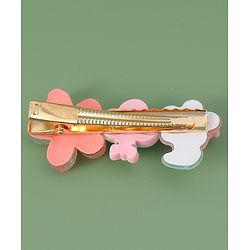 Babyhug Free Size Hair Pins And Clips With Floral Applique Pack of 5 - Multicolor
