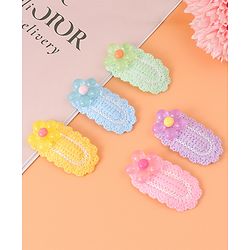 Babyhug Free Size Snap Clips With Floral Applique Pack of 5 - Multicolor