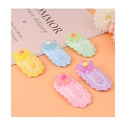 Babyhug Free Size Snap Clips With Floral Applique Pack of 5 - Multicolor