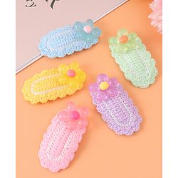 Babyhug Free Size Snap Clips With Floral Applique Pack of 5 - Multicolor