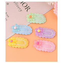 Babyhug Free Size Snap Clips With Floral Applique Pack of 5 - Multicolor
