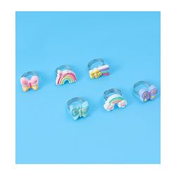 Babyhug Unicorn & Butterfly Designed Finger Rings Pack of 6 - Blue
