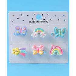 Babyhug Unicorn & Butterfly Designed Finger Rings Pack of 6 - Blue
