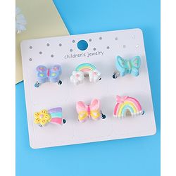 Babyhug Unicorn & Butterfly Designed Finger Rings Pack of 6 - Blue