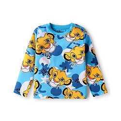 Babyhug Disney Full Sleeves Nightsuit Set With Simba Graphics - Blue