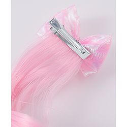 Babyhug Bow Clip Hair Extensions With Ombre Effect - Pink & Fuchsia
