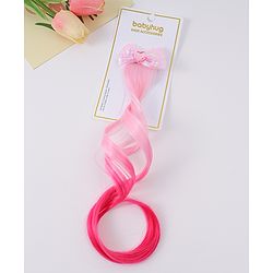 Babyhug Bow Clip Hair Extensions With Ombre Effect - Pink & Fuchsia