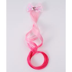 Babyhug Bow Clip Hair Extensions With Ombre Effect - Pink & Fuchsia
