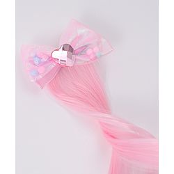 Babyhug Bow Clip Hair Extensions With Ombre Effect - Pink & Fuchsia