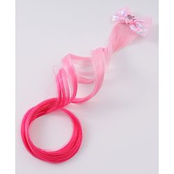 Babyhug Bow Clip Hair Extensions With Ombre Effect - Pink & Fuchsia