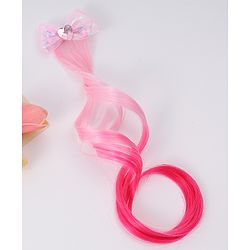 Babyhug Bow Clip Hair Extensions With Ombre Effect - Pink & Fuchsia