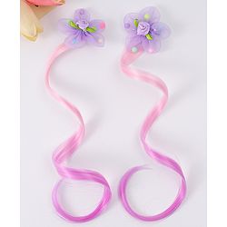 Babyhug Floral Applique Hair Extensions With Ombre Effect Purple