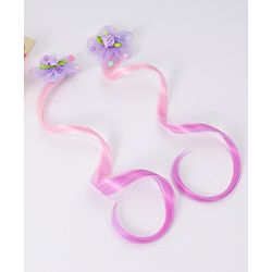 Babyhug Floral Applique Hair Extensions With Ombre Effect Purple
