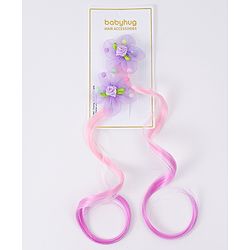 Babyhug Floral Applique Hair Extensions With Ombre Effect Purple