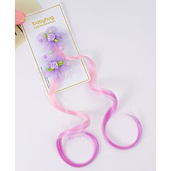 Babyhug Floral Applique Hair Extensions With Ombre Effect Purple