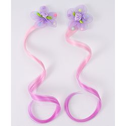 Babyhug Floral Applique Hair Extensions With Ombre Effect Purple