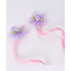 Babyhug Floral Applique Hair Extensions With Ombre Effect Purple