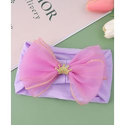 Babyhug Free Size Headband With Bow Applique - Purple