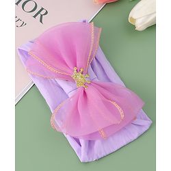 Babyhug Free Size Headband With Bow Applique - Purple