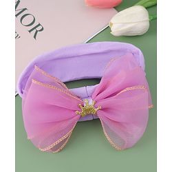 Babyhug Free Size Headband With Bow Applique - Purple