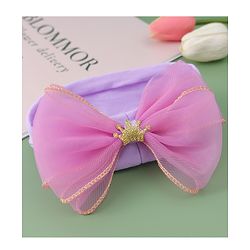 Babyhug Free Size Headband With Bow Applique - Purple