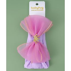 Babyhug Free Size Headband With Bow Applique - Purple