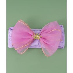 Babyhug Free Size Headband With Bow Applique - Purple