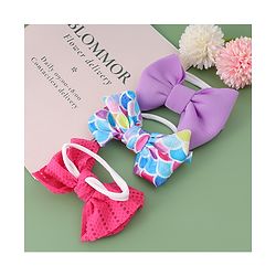 Babyhug Free Size Headbands With Bow Applique Pack Of 3 - Multicolour
