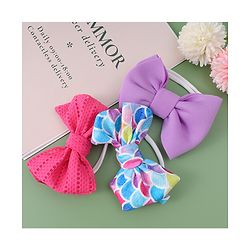 Babyhug Free Size Headbands With Bow Applique Pack Of 3 - Multicolour